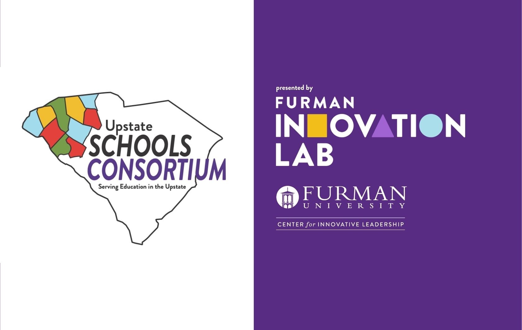 Header image with logos for the Upstate Schools Consortium, Furman Innovation Lab, and Furman's Center for Innovative Leadership