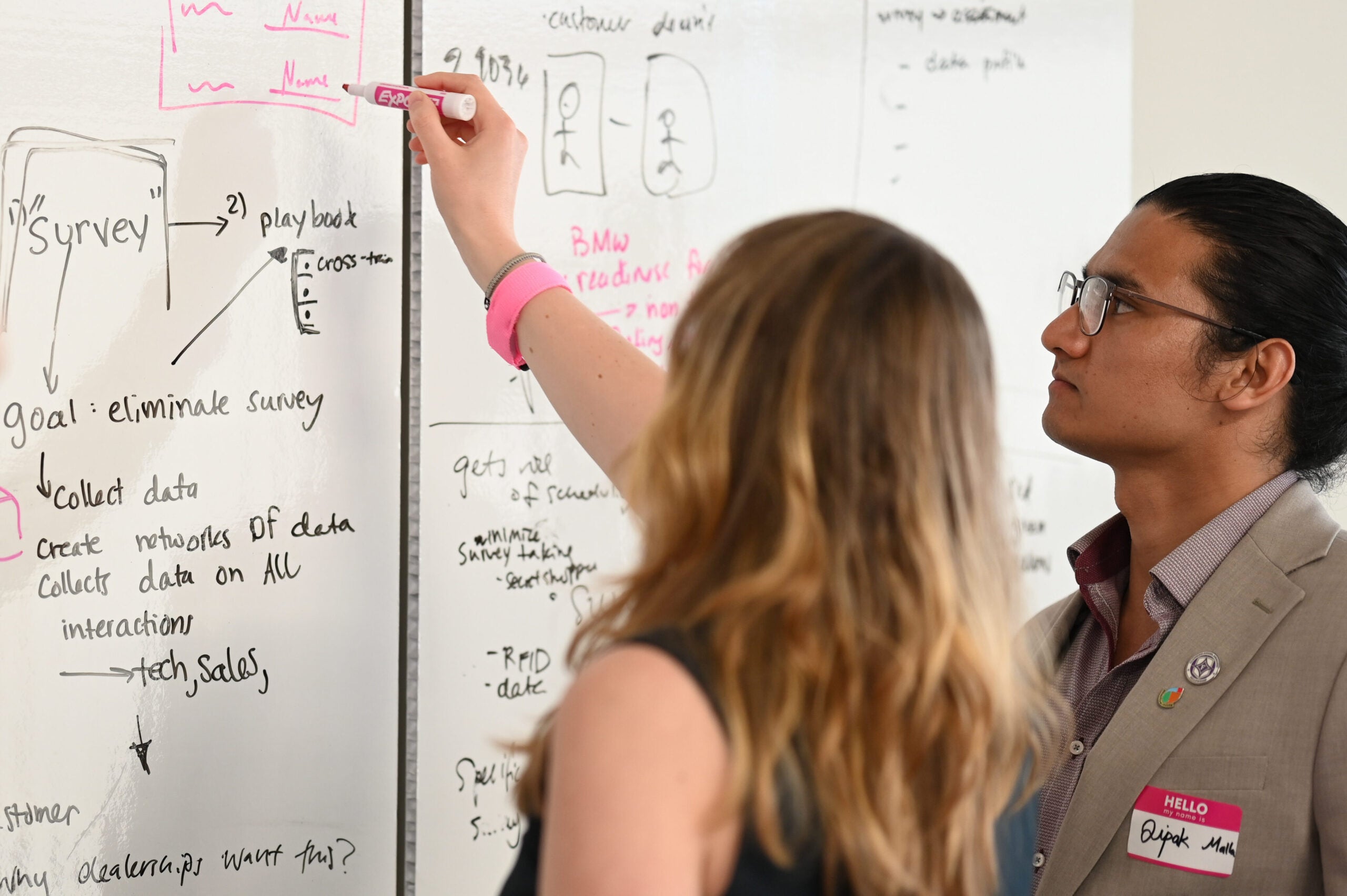 Students work through design thinking exercise